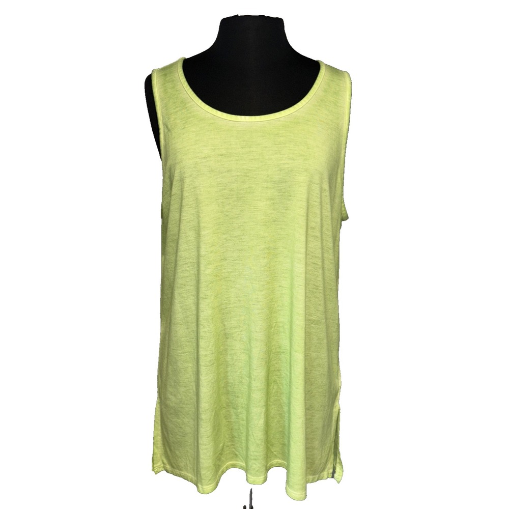 Tunic Tank Women's Size XL Lime Side Slits Active Focus Casual Lite Active